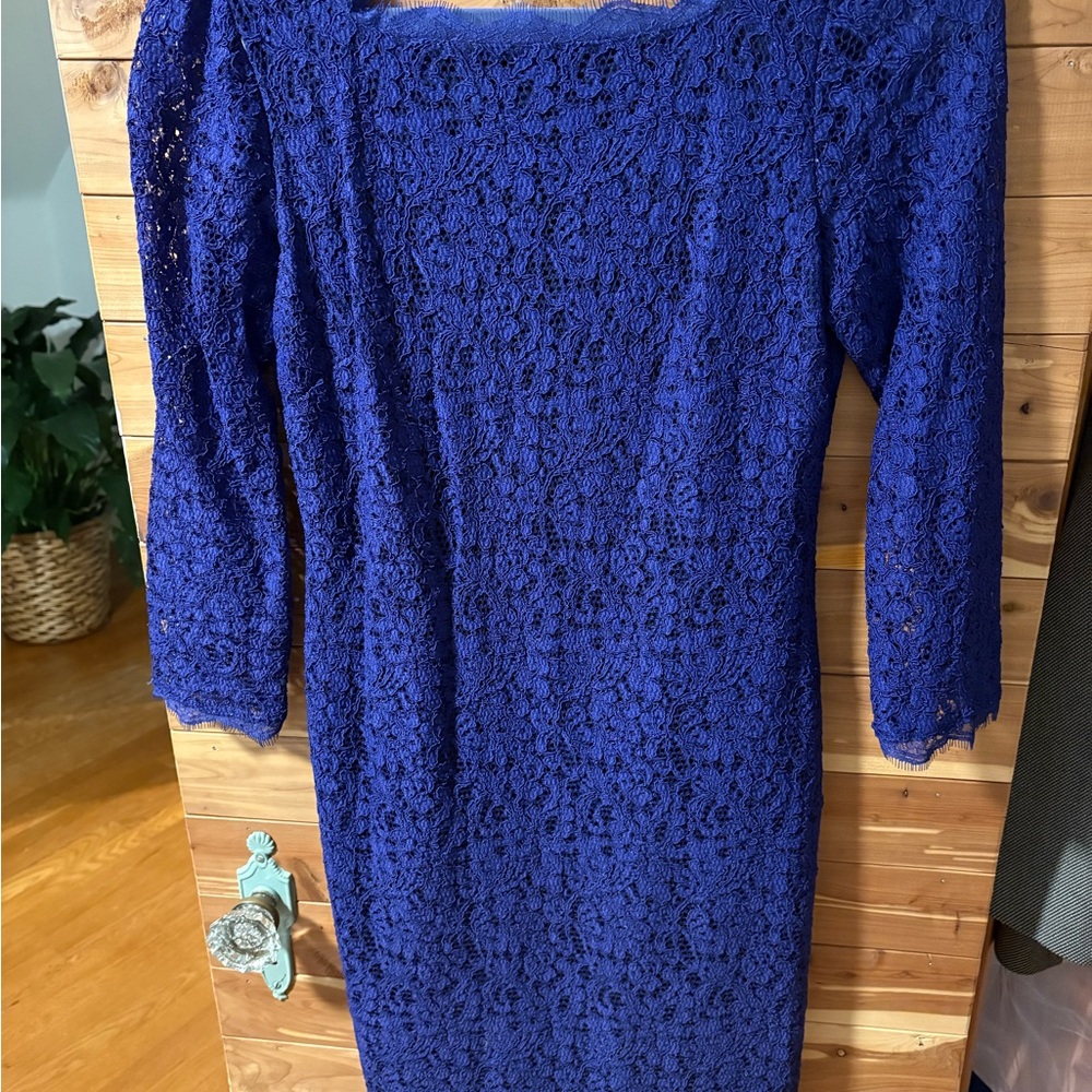 Adrianna Papell Royal Blue Lace Dress
